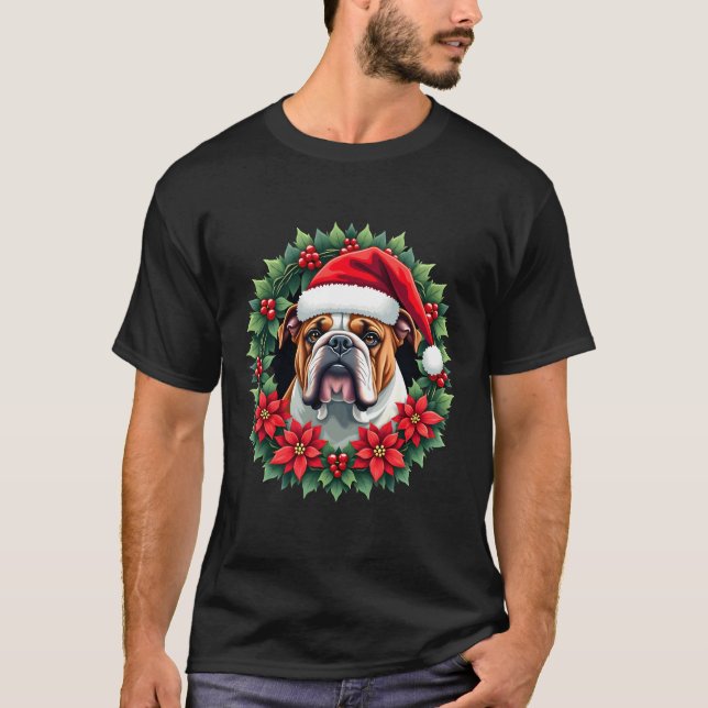 Funny Christmas English Bulldog Tank Top (Front)