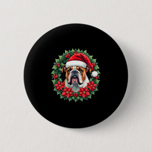 Funny Christmas English Bulldog Tank Top 6 Cm Round Badge