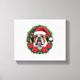 Funny Christmas English Bulldog Tank Top Canvas Print