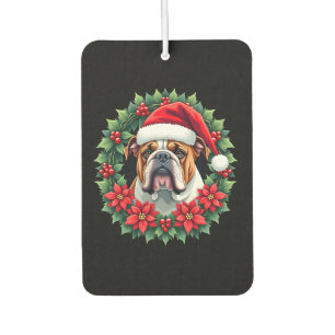 Funny Christmas English Bulldog Tank Top Car Air Freshener