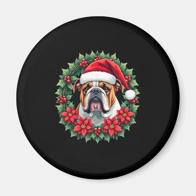 Funny Christmas English Bulldog Tank Top Magnet (Front)