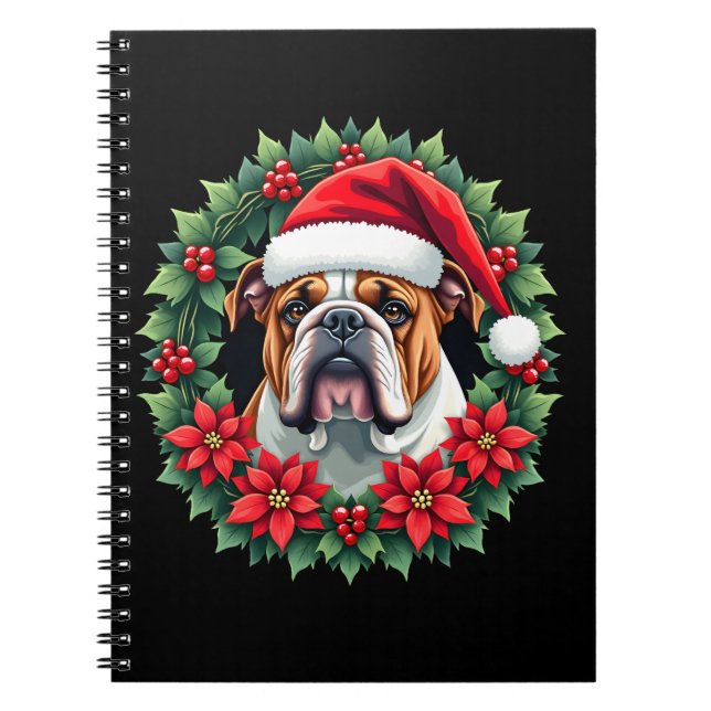 Funny Christmas English Bulldog Tank Top Notebook (Front)