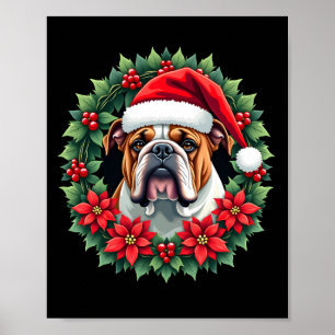 Funny Christmas English Bulldog Tank Top Poster
