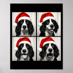 Funny Christmas English Springer Spaniel Santa Pho Poster