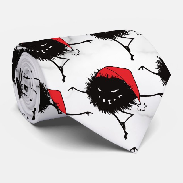 Funny Christmas Evil Character Be Naughty Tie (Rolled)