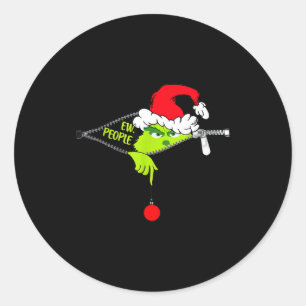 Funny Christmas Ew People Men Women Kid Boys Girls Classic Round Sticker