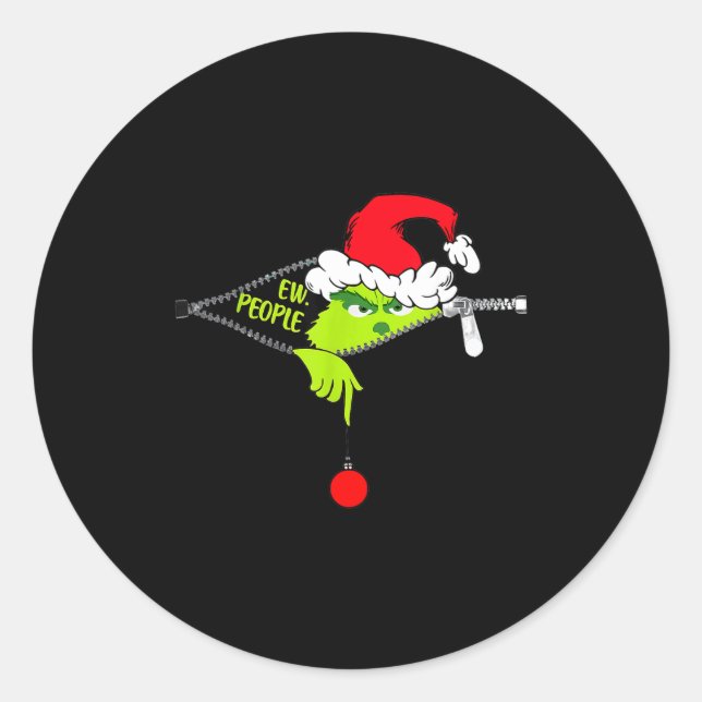 Funny Christmas Ew People Men Women Kid Boys Girls Classic Round Sticker (Front)