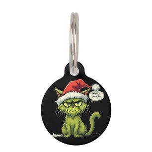  Funny Christmas "Ew People" Meowy Cat Lovers  Pet Tag