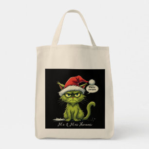  Funny Christmas "Ew People" Meowy Cat Lovers  Tote Bag