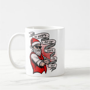 Funny Christmas Festive Be Naughty Santa Holiday  Coffee Mug