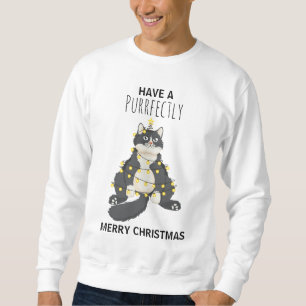 Funny Christmas Festive Cat Funny Winter Humour Sweatshirt