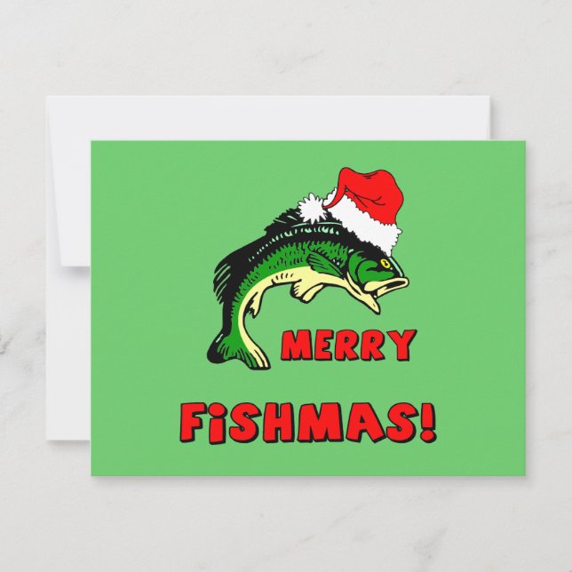 Funny Christmas fishing Holiday Card (Front)