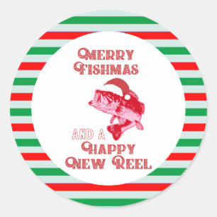 Funny Christmas Fishing Quote For Fishermen Classic Round Sticker