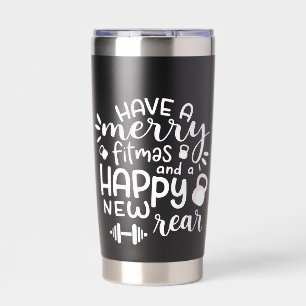 Funny Christmas Fitness Sarcastic Gym Holiday Gift Insulated Tumbler