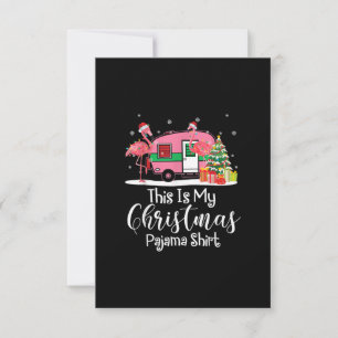 Funny Christmas Flamingo Camper Gifts RSVP Card