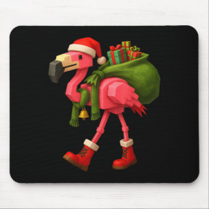 Funny Christmas Flamingo Santa Holiday Design  Mouse Mat