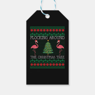Funny Christmas Flamingo Ugly Christmas Sweater Gift Tags