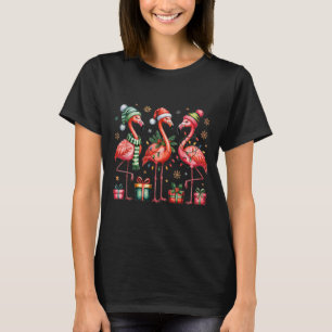 Funny Christmas Flamingos T-Shirt
