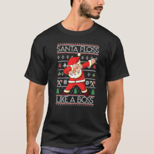 Funny Christmas Floss Like A Boss Santa Floss Sant T-Shirt