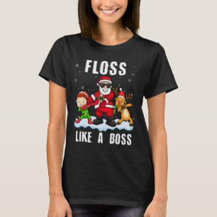 Funny Christmas Floss Like A Boss Santa Floss Sant T-Shirt