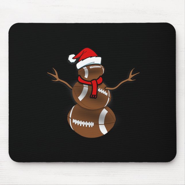 Funny Christmas Football Ball Santa Snowman  Mouse Mat (Front)