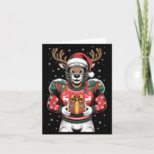 Funny Christmas Football Reindeer  Card