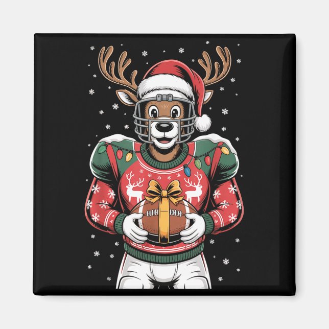 Funny Christmas Football Reindeer  Magnet (Front)