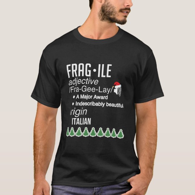 Funny Christmas Fragile Definition Major Award Leg T-Shirt (Front)