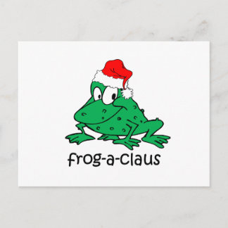 Funny Christmas frog Holiday Postcard