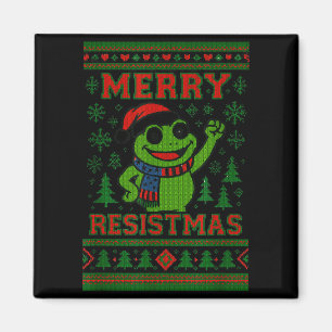 Funny Christmas Frog Meme Resistmas Holiday Humor  Magnet