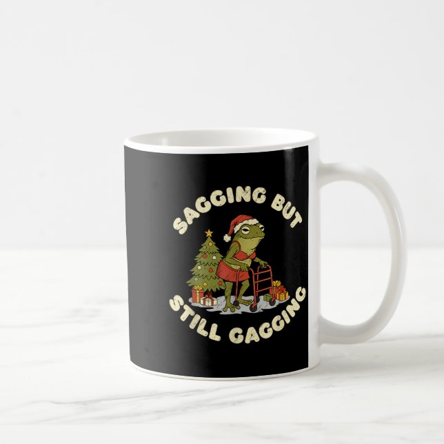 Funny Christmas Frog Sagging But Still Gagging Fro Coffee Mug (Right)