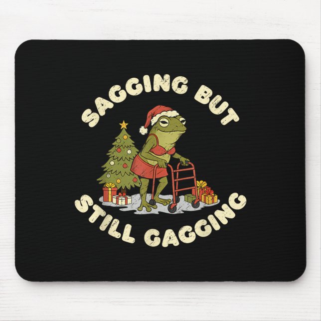 Funny Christmas Frog Sagging But Still Gagging Fro Mouse Mat (Front)