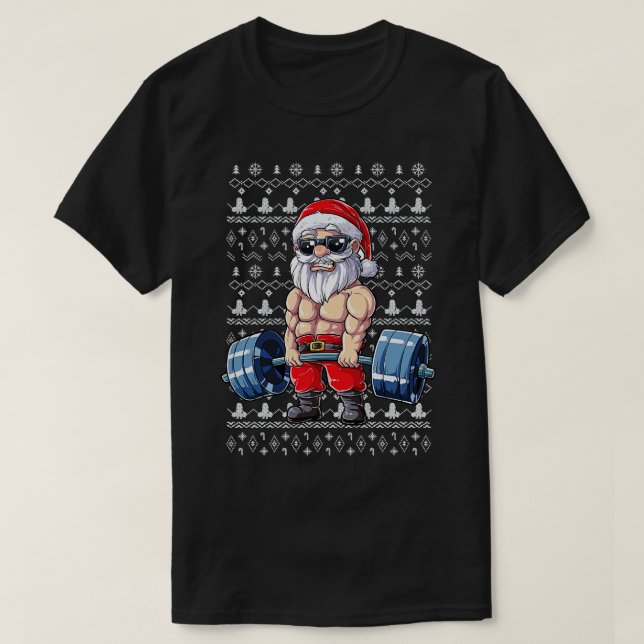 Funny Christmas Funny Merry Liftmas Gym Xmas T-Shirt (Design Front)