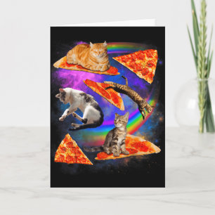 Funny Christmas Galaxy Cat In Space Cat Riding Zza Card