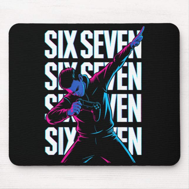 Funny Christmas Gamer Dabbing Xmas Dab Six Seven 6 Mouse Mat (Front)