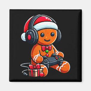 Funny Christmas Gamer Gingerbread Xmas Gaming Men Magnet