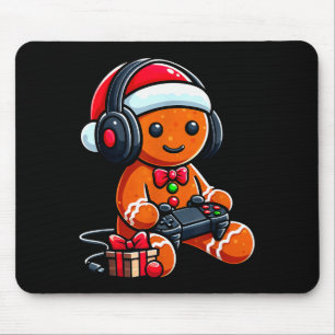 Funny Christmas Gamer Gingerbread Xmas Gaming Men  Mouse Mat