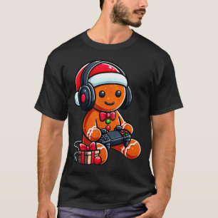 Funny Christmas Gamer Gingerbread Xmas Gaming Men  T-Shirt