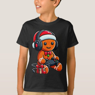 Funny Christmas Gamer Gingerbread Xmas Gaming Men T-Shirt