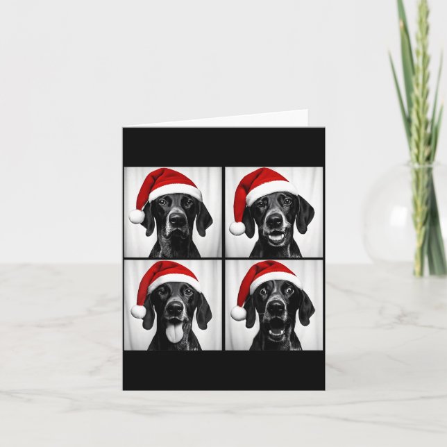 Funny Christmas German Shorthaired Inter Santa Pho Card (Front)