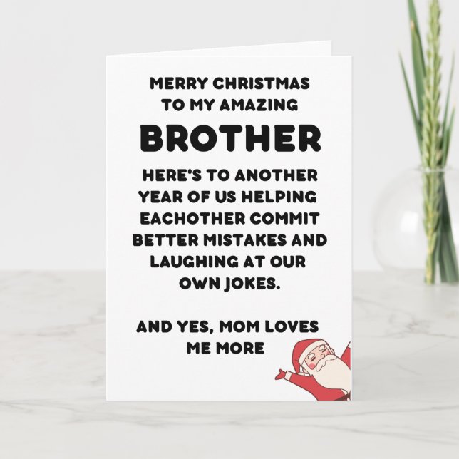 Funny Christmas Gift For Brother Card (Front)