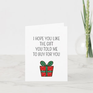 Funny Christmas Gift Joke Birthday Card