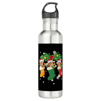 Funny Christmas Gift T Shirt Three Abyssinian Cat 710 Ml Water Bottle