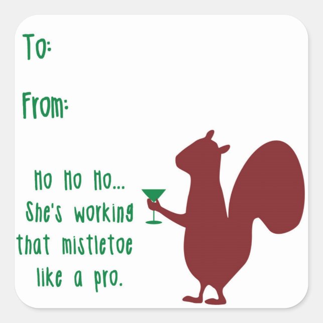 Funny Christmas Gift Tag with squirrel (Front)