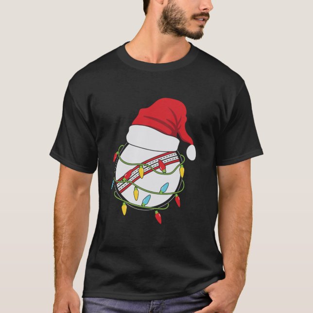 funny christmas gifts Cricket Ball Christmas Santa T-Shirt (Front)