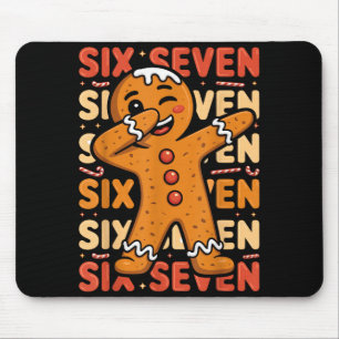 Funny Christmas Gingerbread Cookie Dab Six Seven 6 Mouse Mat