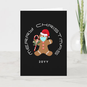 Funny Christmas Gingerbread Man Candy Family Name Card