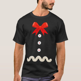 Funny Christmas Gingerbread Man Costume Suit Xmas  T-Shirt