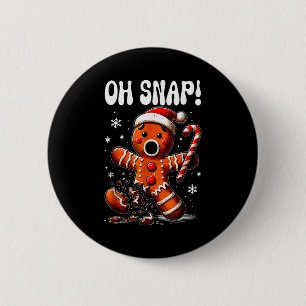 Funny Christmas Gingerbread Man Oh Snap Outfit Paj 6 Cm Round Badge