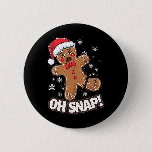 Funny Christmas Gingerbread Man Oh Snap Outfit Paj 6 Cm Round Badge